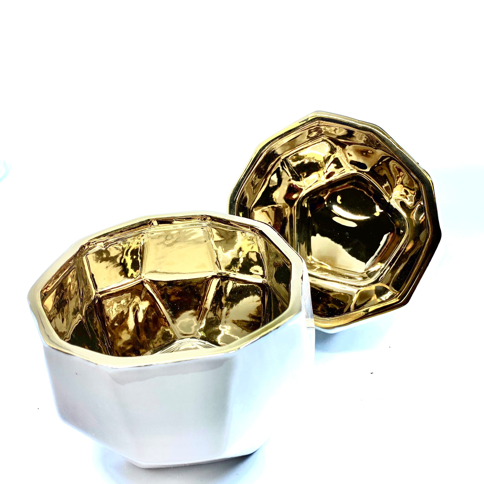 Handmade Elegant White & Gold Ceramic Planter/Pot Sunsum®