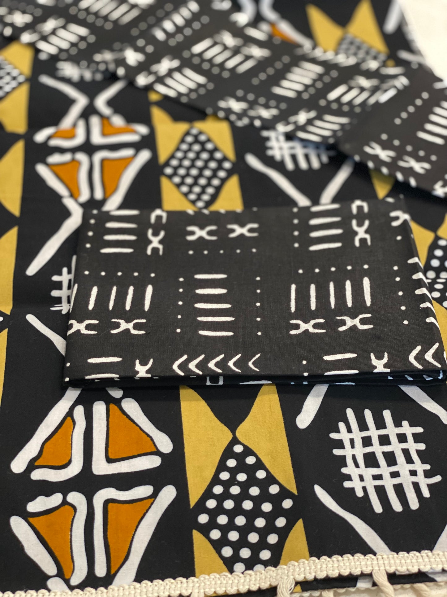 Handmade, Coffee Table Runner, Brown Bologan, Wax Print Mashona