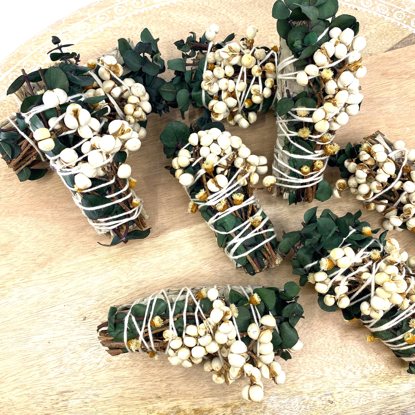 White Sage & Copal Smudge Stick with Eucalyptus, White Tallow Berries, 4" Sunsum®