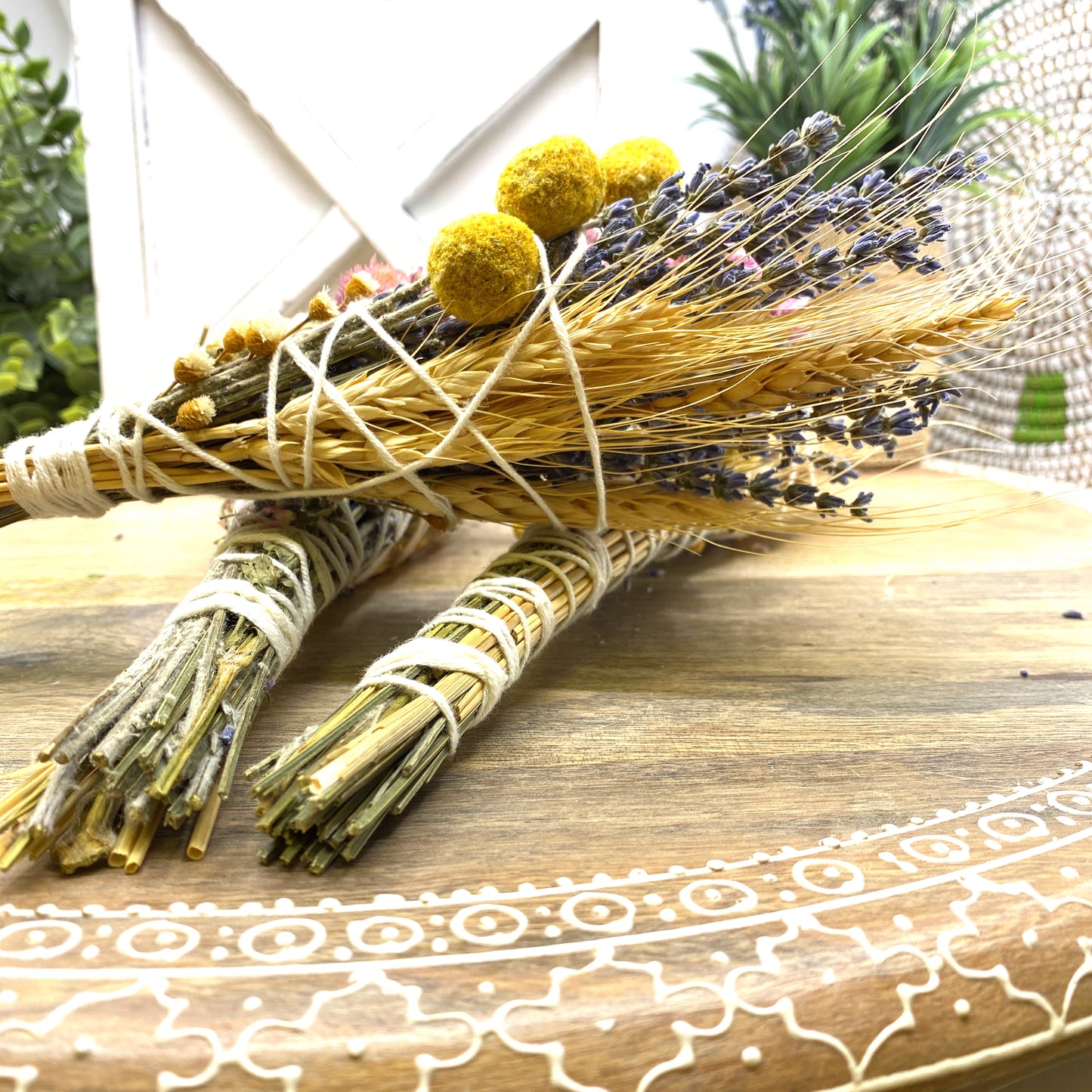 Lavender & Wheat, Floral Wand, Smudge Stick, 6 “ Sunsum®