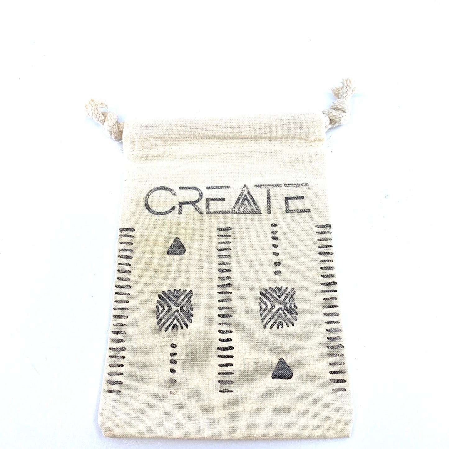 Hand Stamped, Create, Cotton Drawstring Pouches 4" x 6" Sunsum®