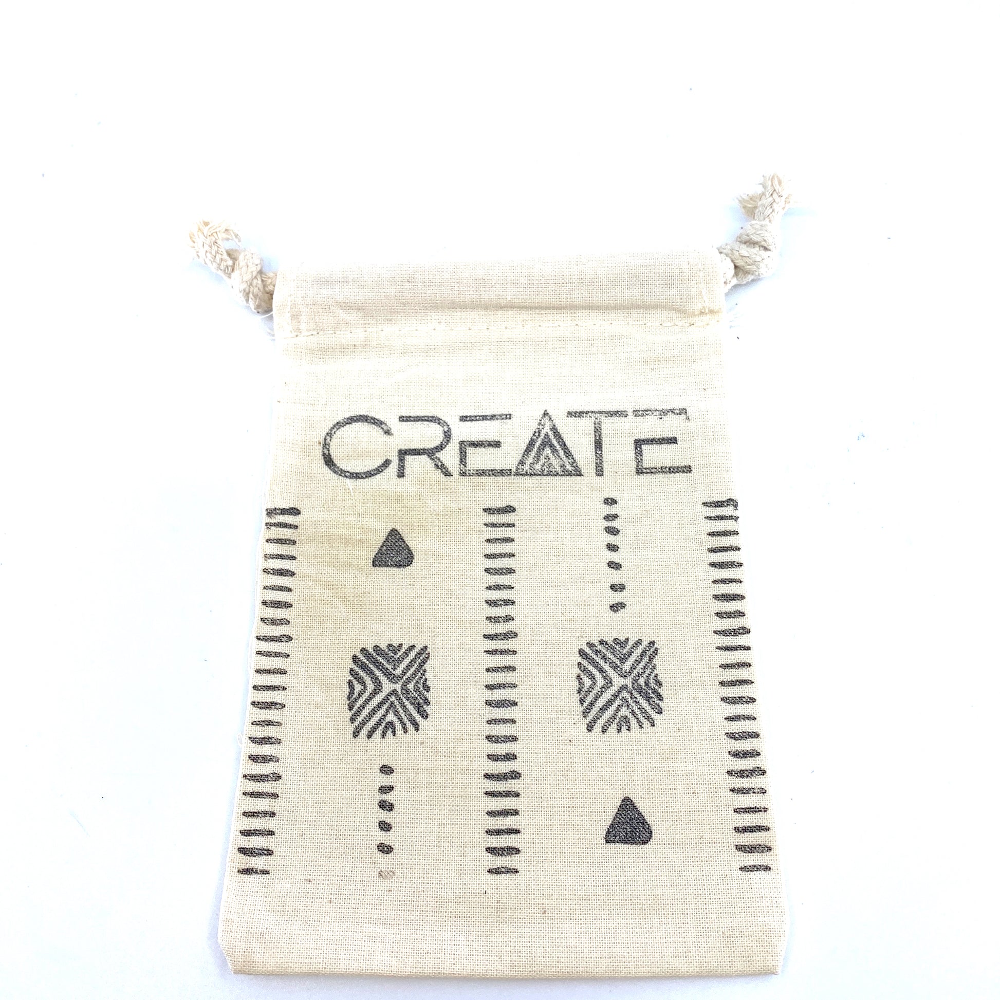 Hand Stamped, Create, Cotton Drawstring Pouches 4" x 6" Sunsum®