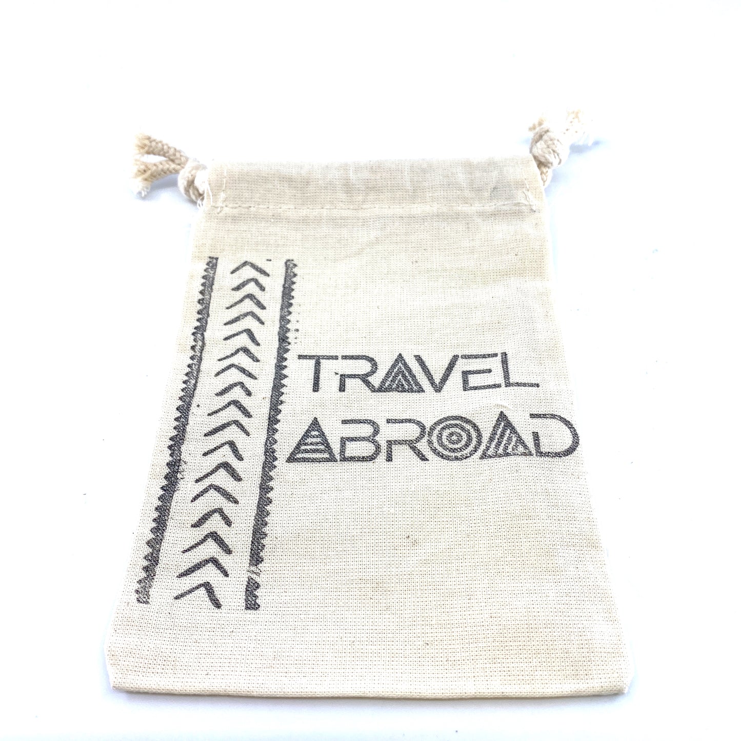 Hand Stamped, Travel Abroad, Cotton Drawstring Pouches 4" x 6" Sunsum®