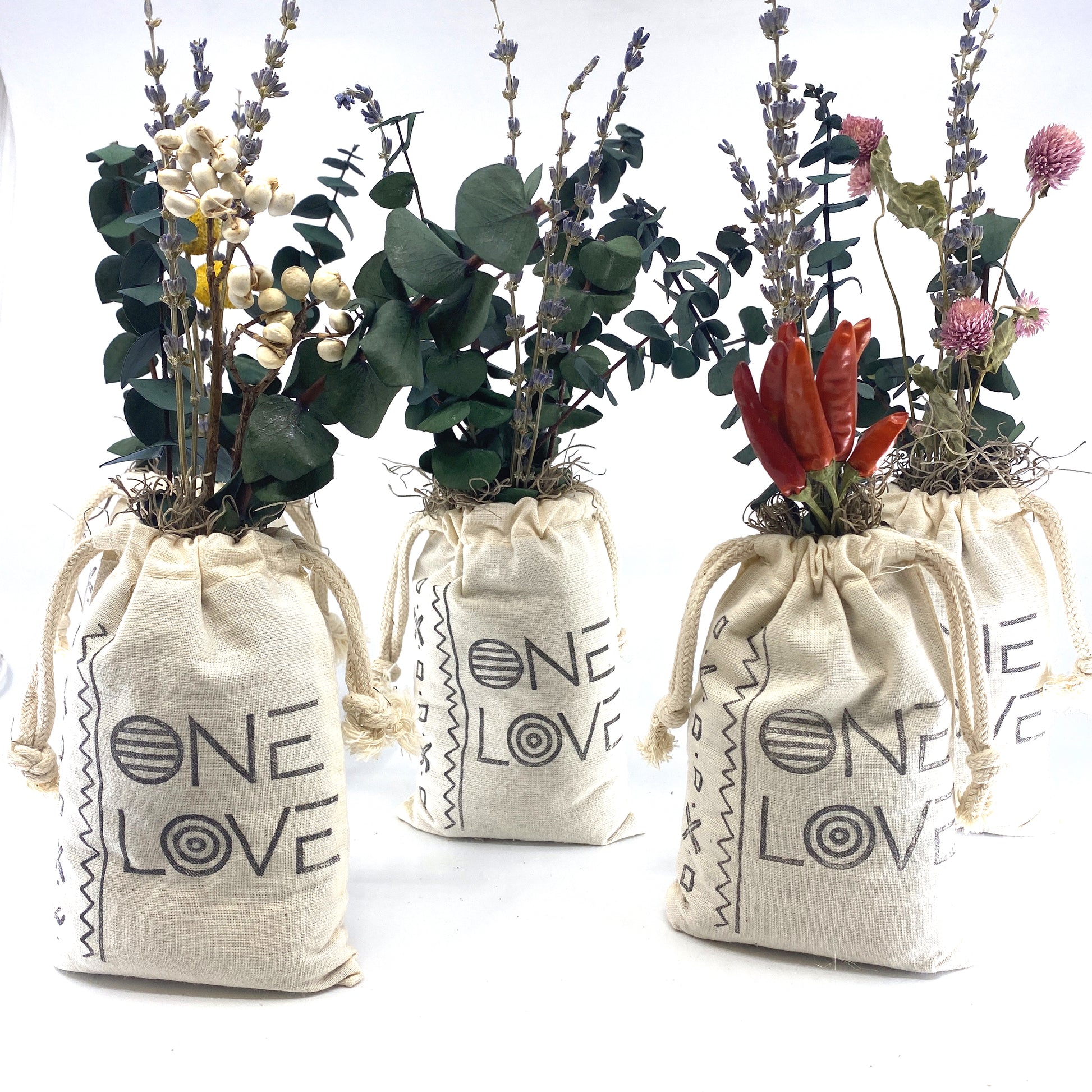 Sack of Flowers, One Love, Organic, Dried Flower Bouquet Sunsum®