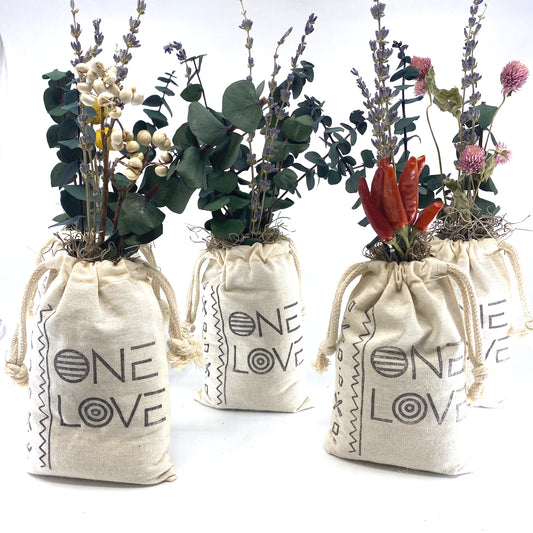 Sack of Flowers, One Love, Organic, Dried Flower Bouquet Sunsum®