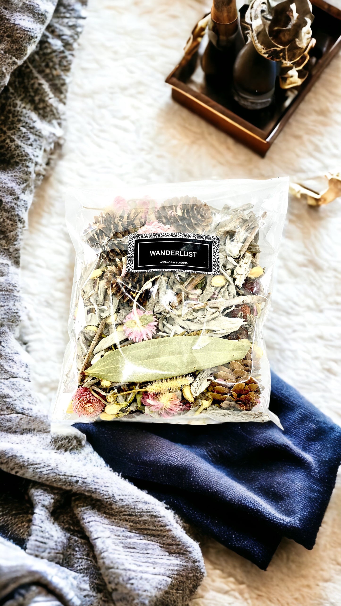 Wanderlust Wildflower & Sage Potpourri | Potpourri | SUNSUM-K204 | lifestyle styled in bowl | Sunsum®