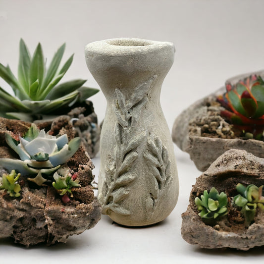 Sunsum, Cement Vase, Leafy Branches