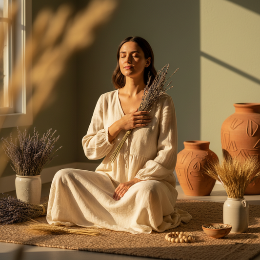 A Heart-Opening Ritual: How to Use the Lavender & Wheat Floral Wand for Self-Love