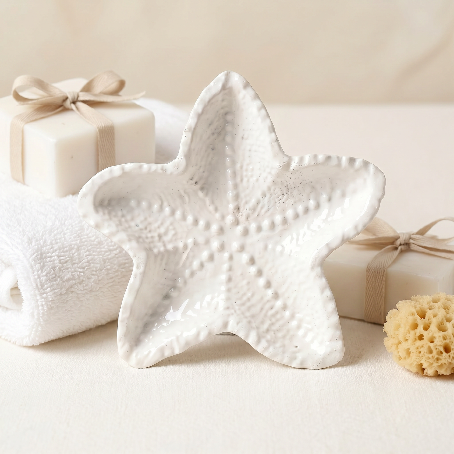 Starfish Tray, Gypsum White 4”