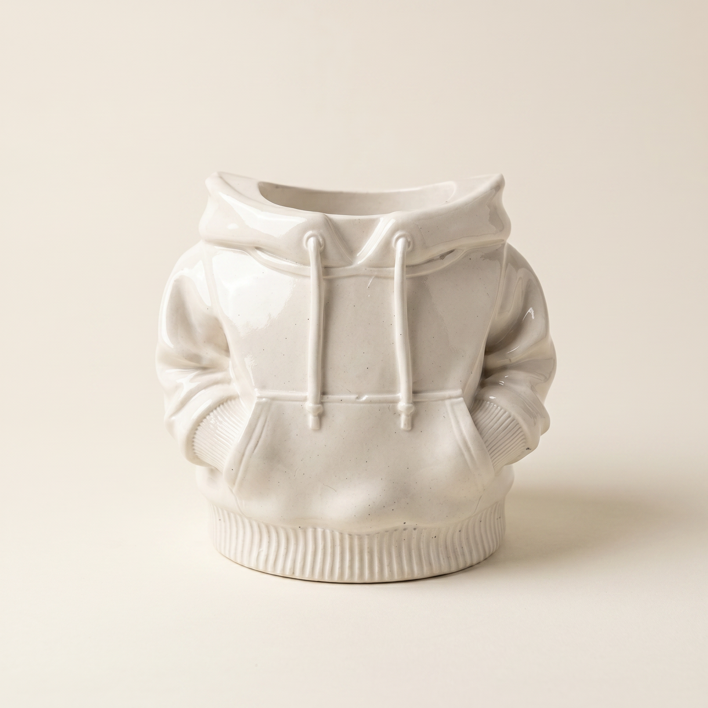 Hoodie Sweatshirt Planter, Gypsum White 4”
