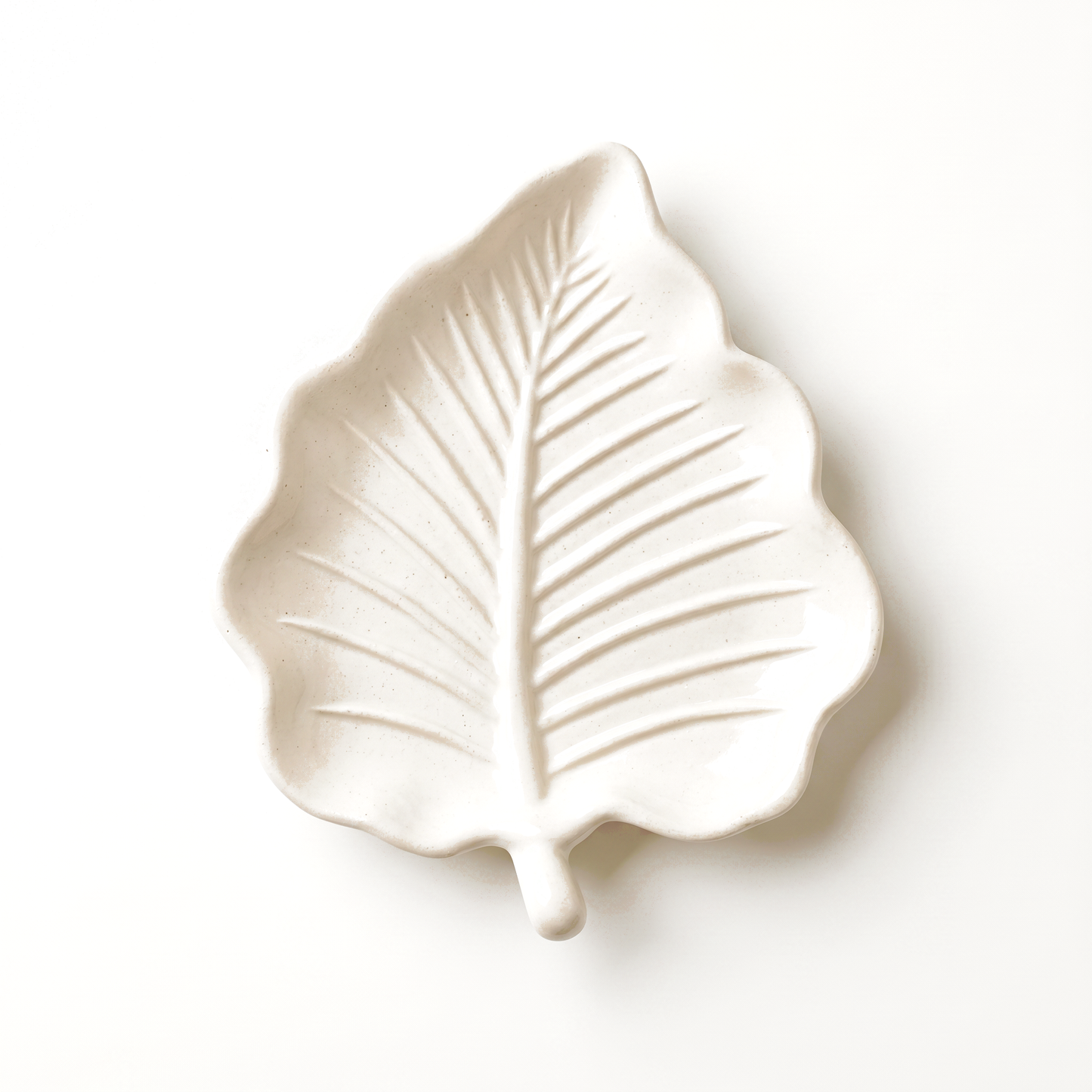 Monstera Leaf Tray, Gypsum White
