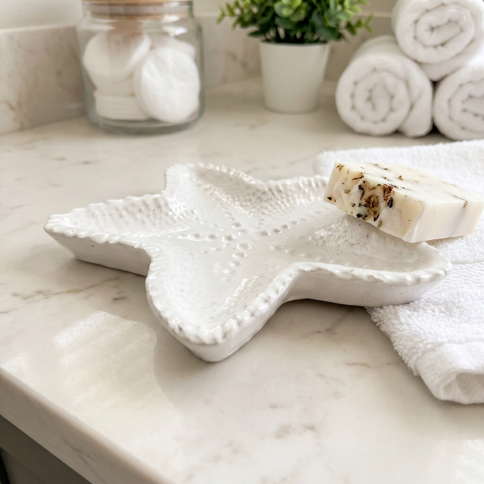 Starfish Catchall Tray, Gypsum White 4"