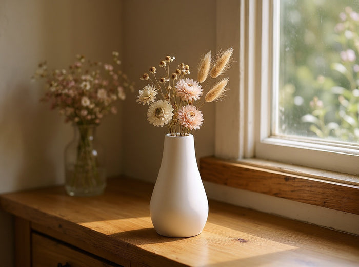 Classic Milk Bottle Vase, Gypsum White 5"