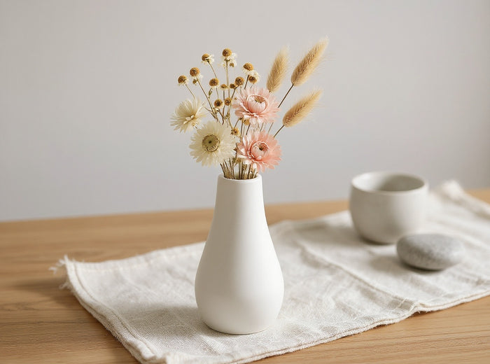 Classic Milk Bottle Vase, Gypsum White 5"