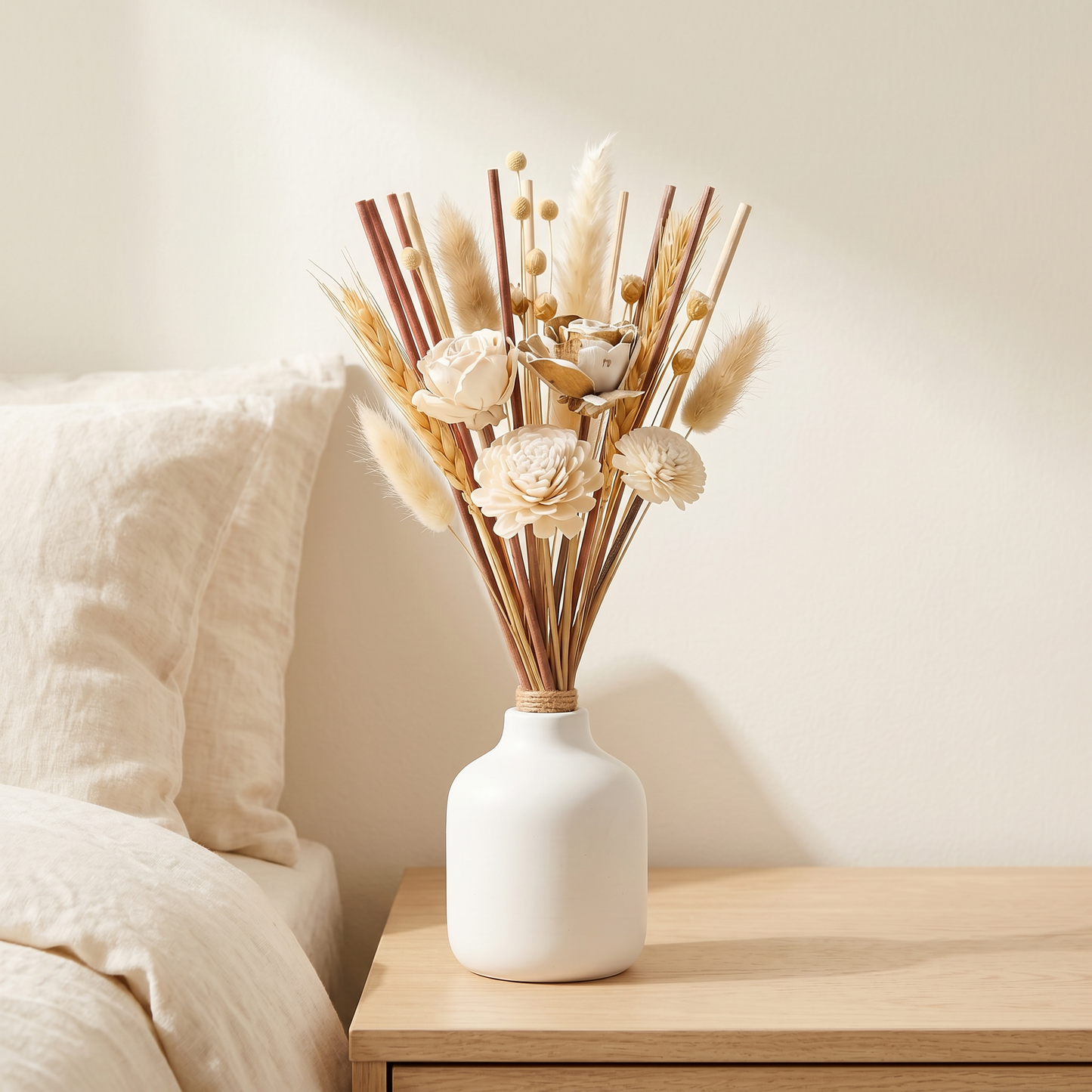 Great Plains Reed Diffuser Sticks | Pampas Grass & Wheat Detail | Sunsum®