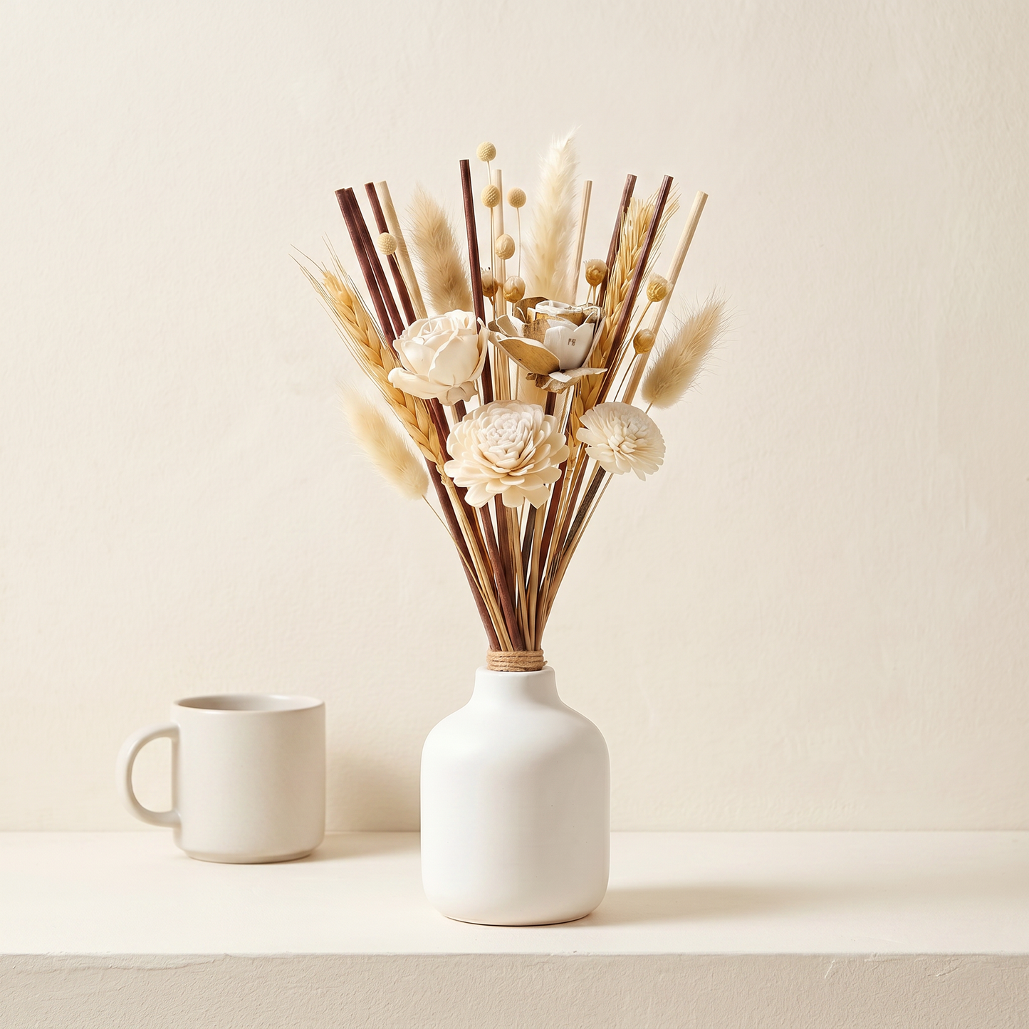 Great Plains Reed Diffuser Sticks | Rattan Wood Flower Detail | Sunsum®