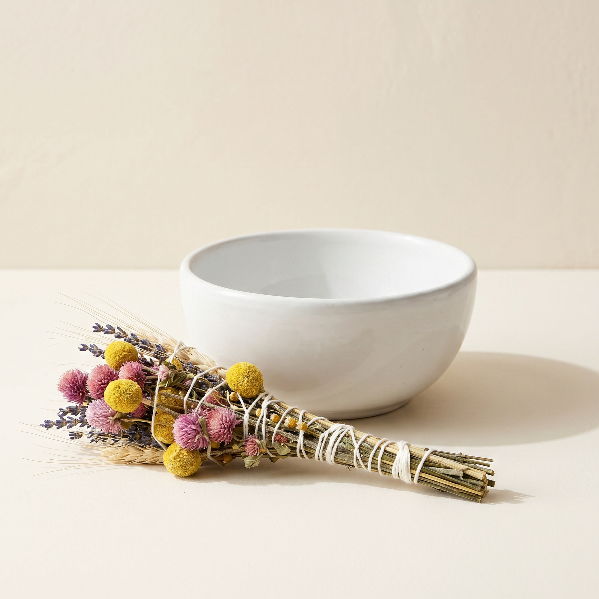 Lavender & Wheat Floral Wand Smudge Stick 6" | Ritual Vessel Pairing | Sunsum®