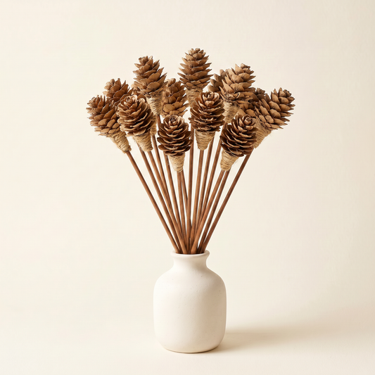 Mini Pine Cone Reed Diffuser Sticks 9" 16pk | Natural Jute & Rattan Bundle | Sunsum®