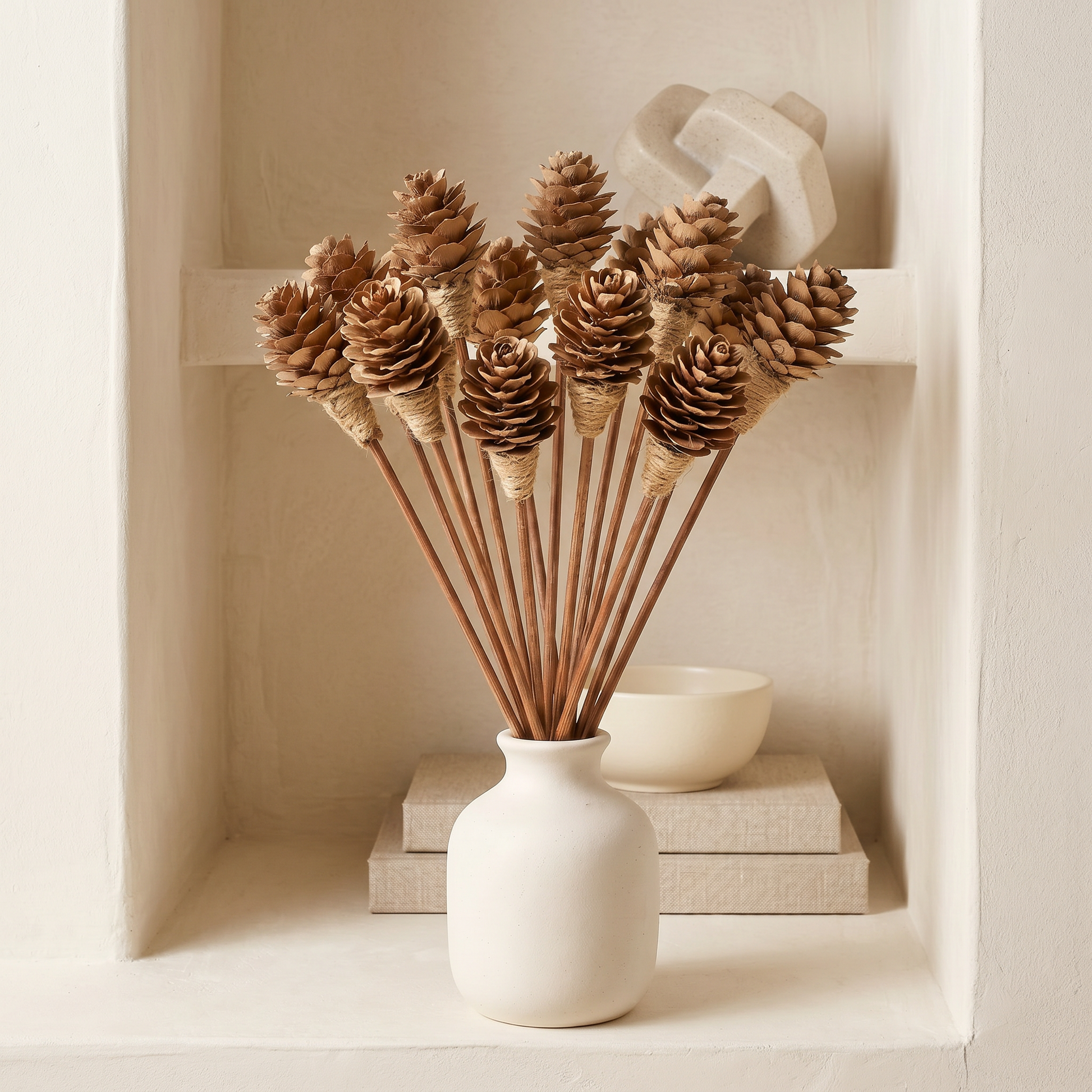 Mini Pine Cone Reed Diffuser Sticks 9" 16pk | Botanical Arrangement | Sunsum®