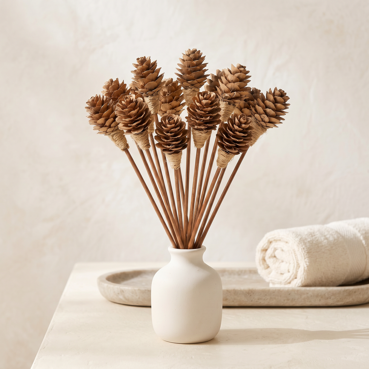 Mini Pine Cone Reed Diffuser Sticks 9" 16pk | Botanical Bundle Detail | Sunsum®