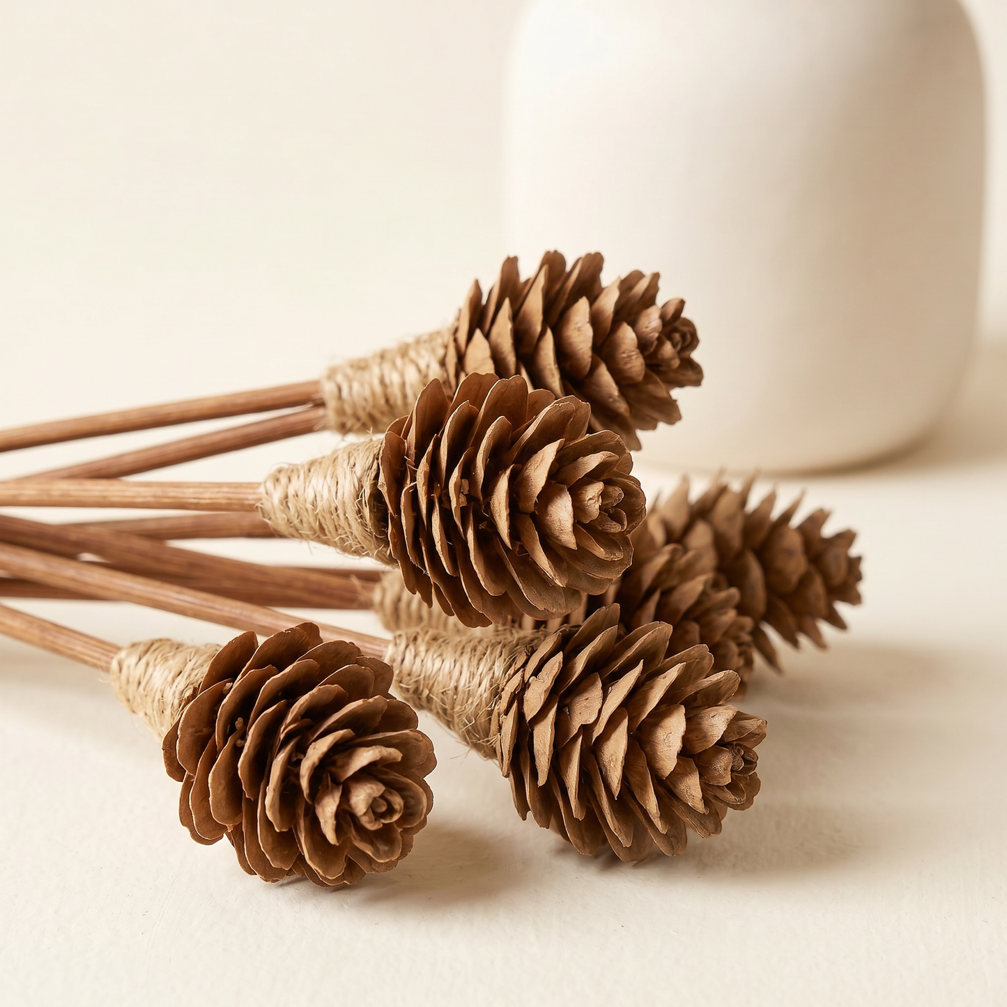 Mini Pine Cone Reed Diffuser Sticks 9" 16pk | Diffuser Vase Display | Sunsum®
