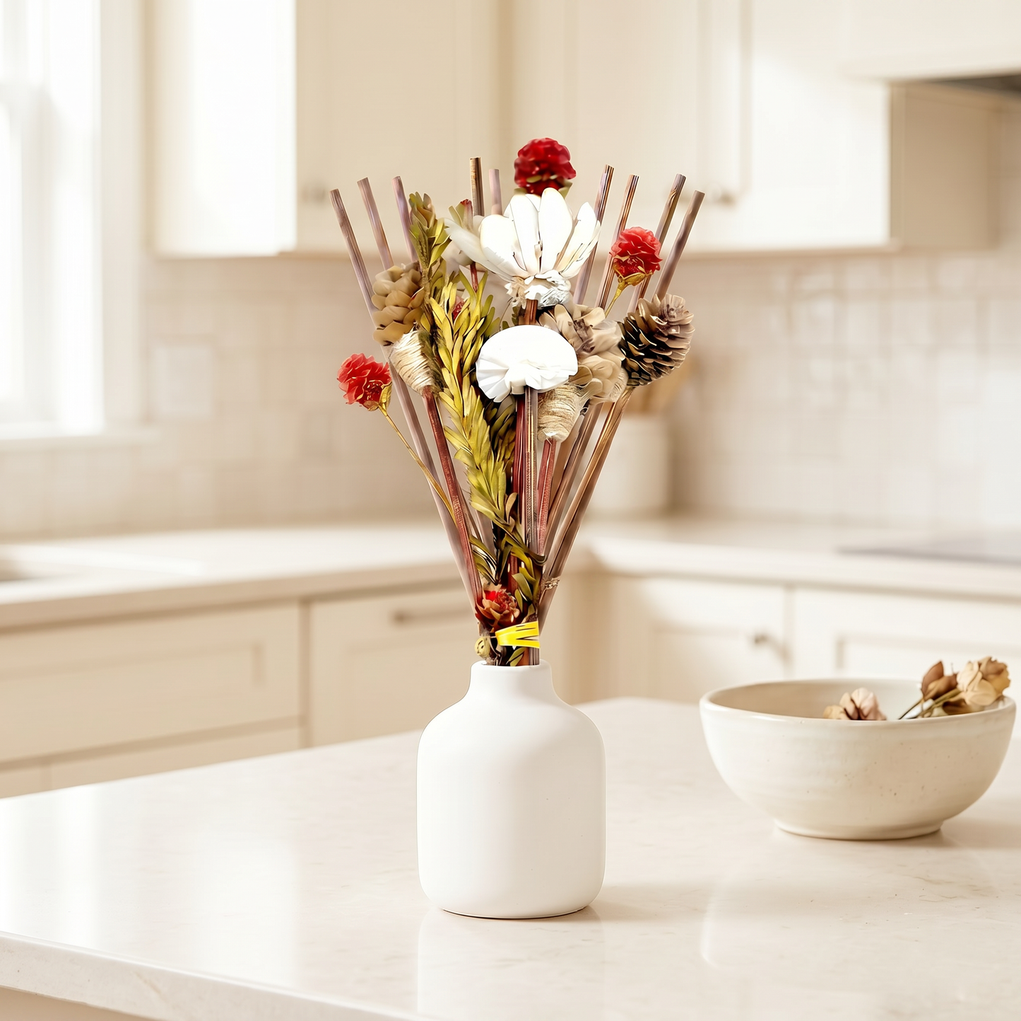 Mountain's Edge Reed Diffuser Sticks | Rattan Wood Flower Detail | Sunsum®