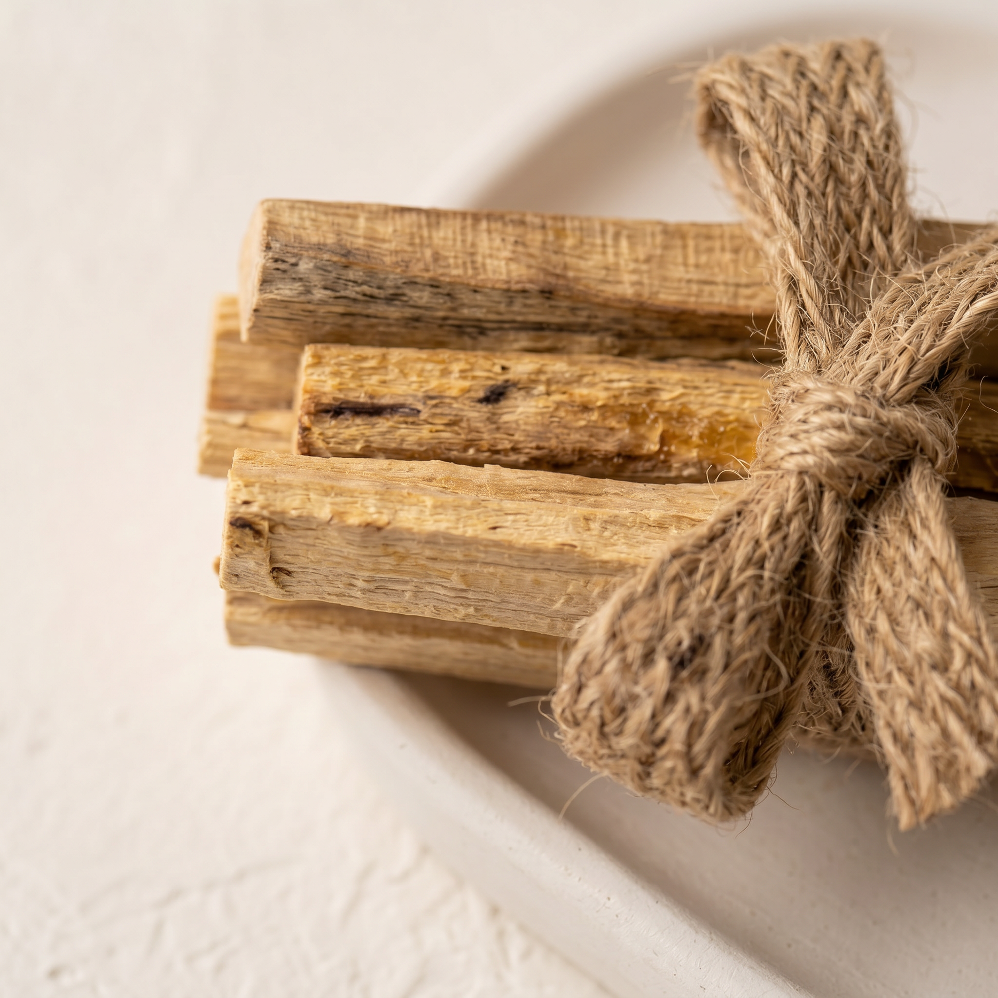 Palo Santo Natural Incense Sticks 5pc | Wood Grain & Jute Detail | Sunsum®