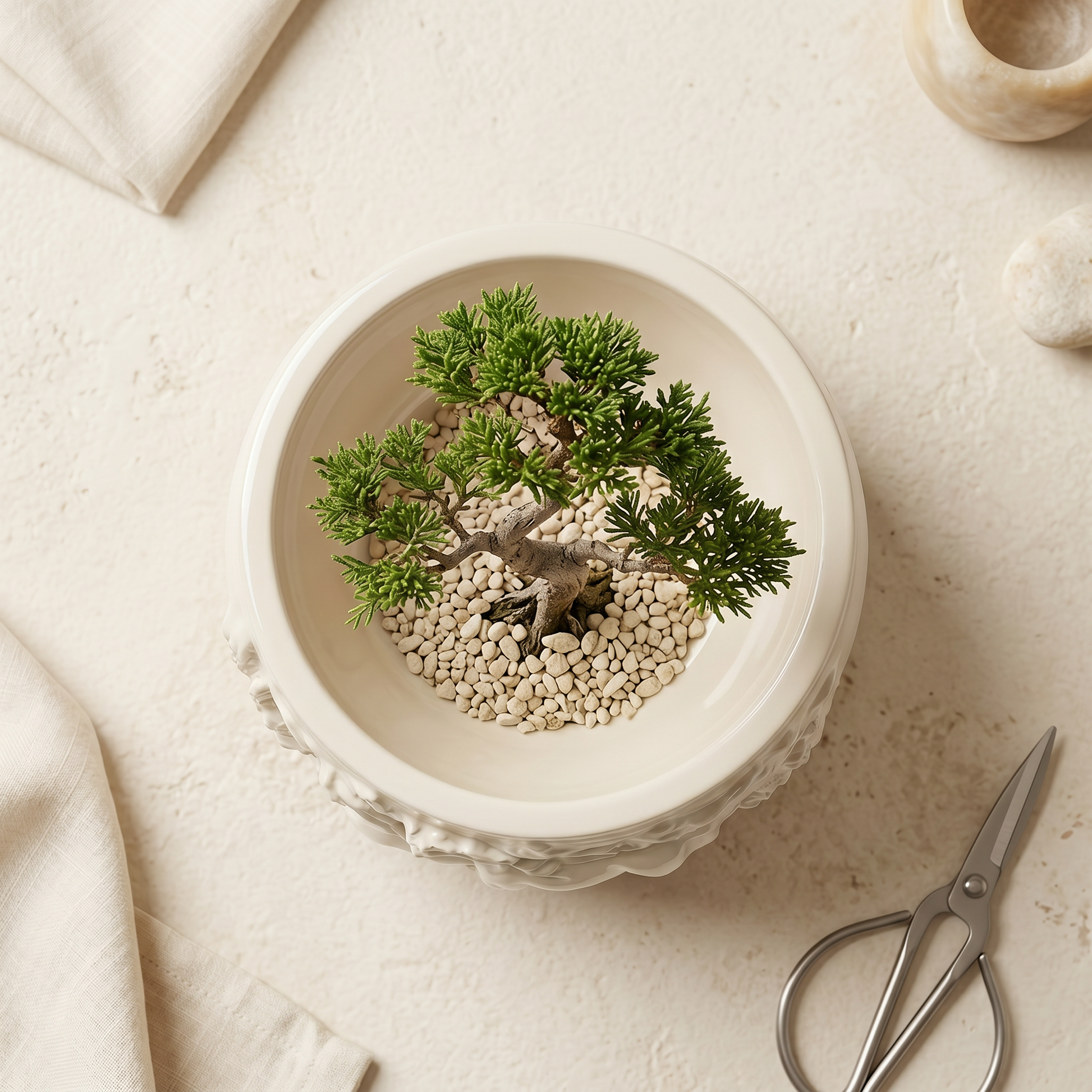 Mustang Horse Relief Planter | Pots & Planters | SUNSUM-X320 | flat lay with mini bonsai | Sunsum®
