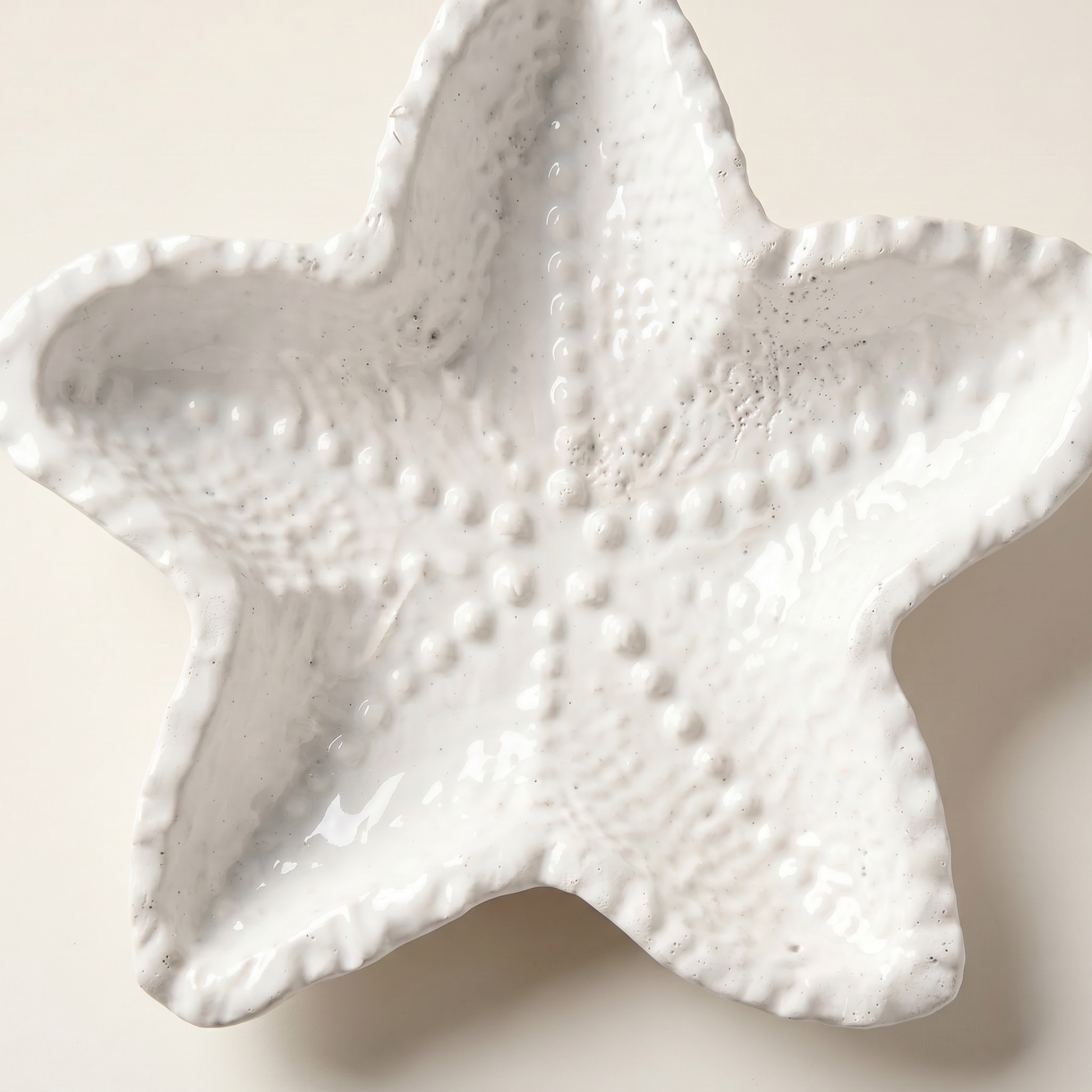 Starfish Tray gypsum white used as vanity jewelry dish with rings and earrings | Sunsum