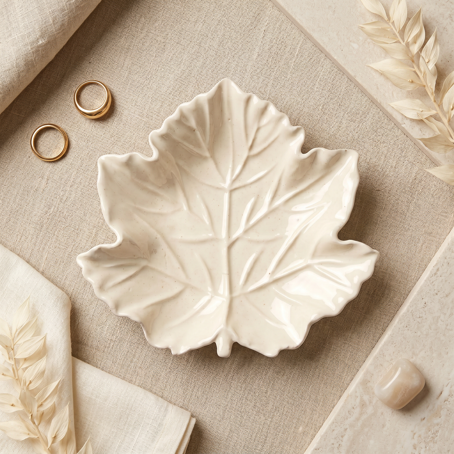 Maple Leaf Tray | Decorative Trays | SUNSUM-X430 | flat lay botanical styling | Sunsum®