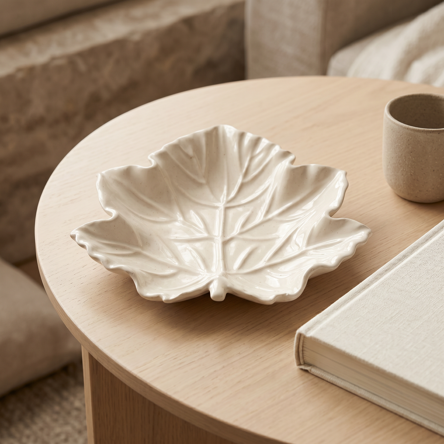 Maple Leaf Tray | Decorative Trays | SUNSUM-X430 | reading nook lifestyle styling | Sunsum®