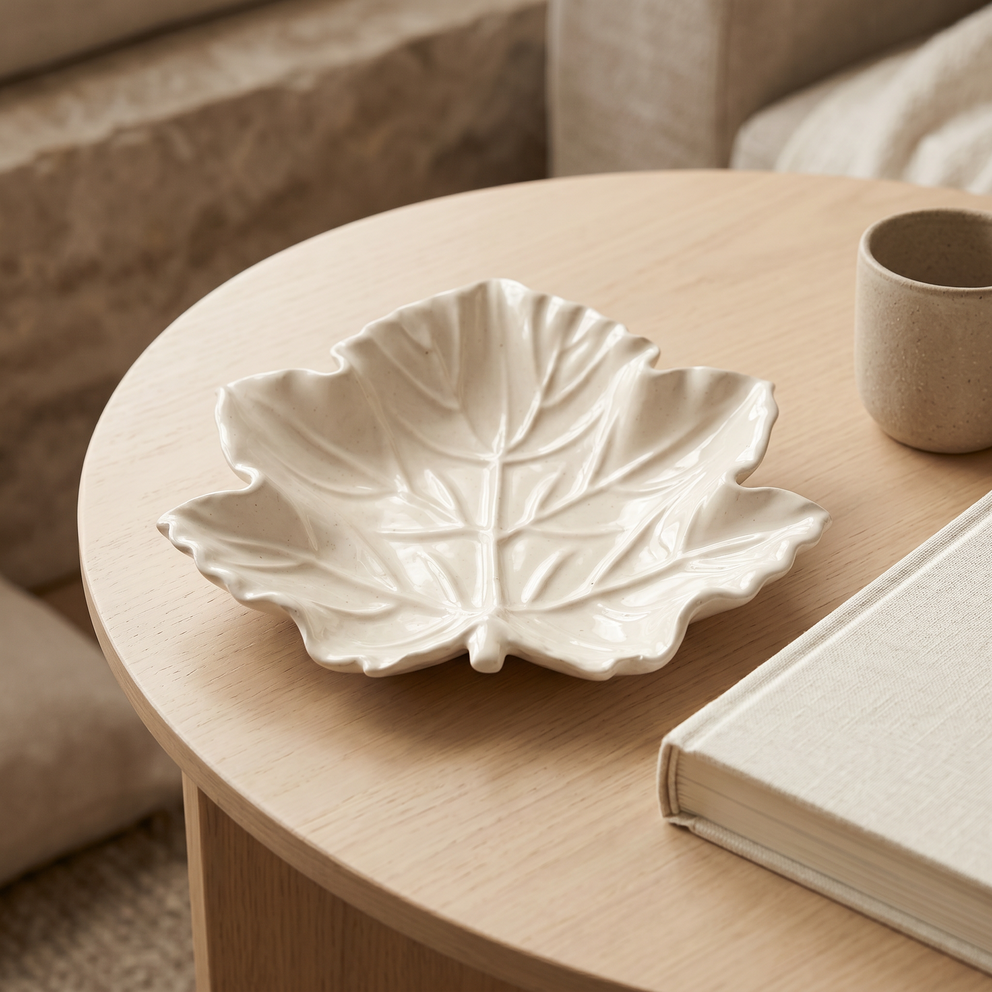 Maple Leaf Tray | Decorative Trays | SUNSUM-X430 | reading nook lifestyle styling | Sunsum®
