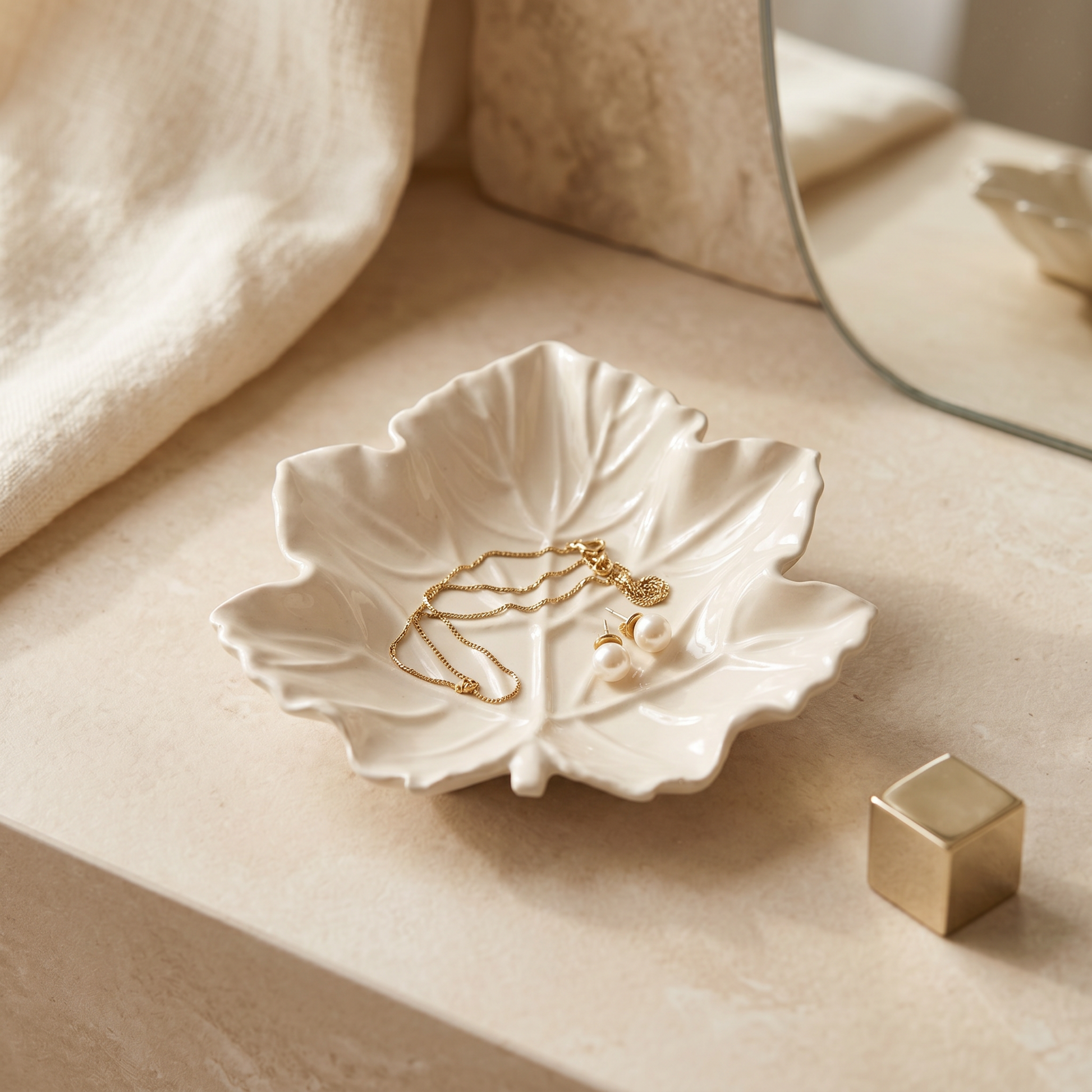Maple Leaf Tray | Decorative Trays | SUNSUM-X430 | vanity lifestyle display | Sunsum®