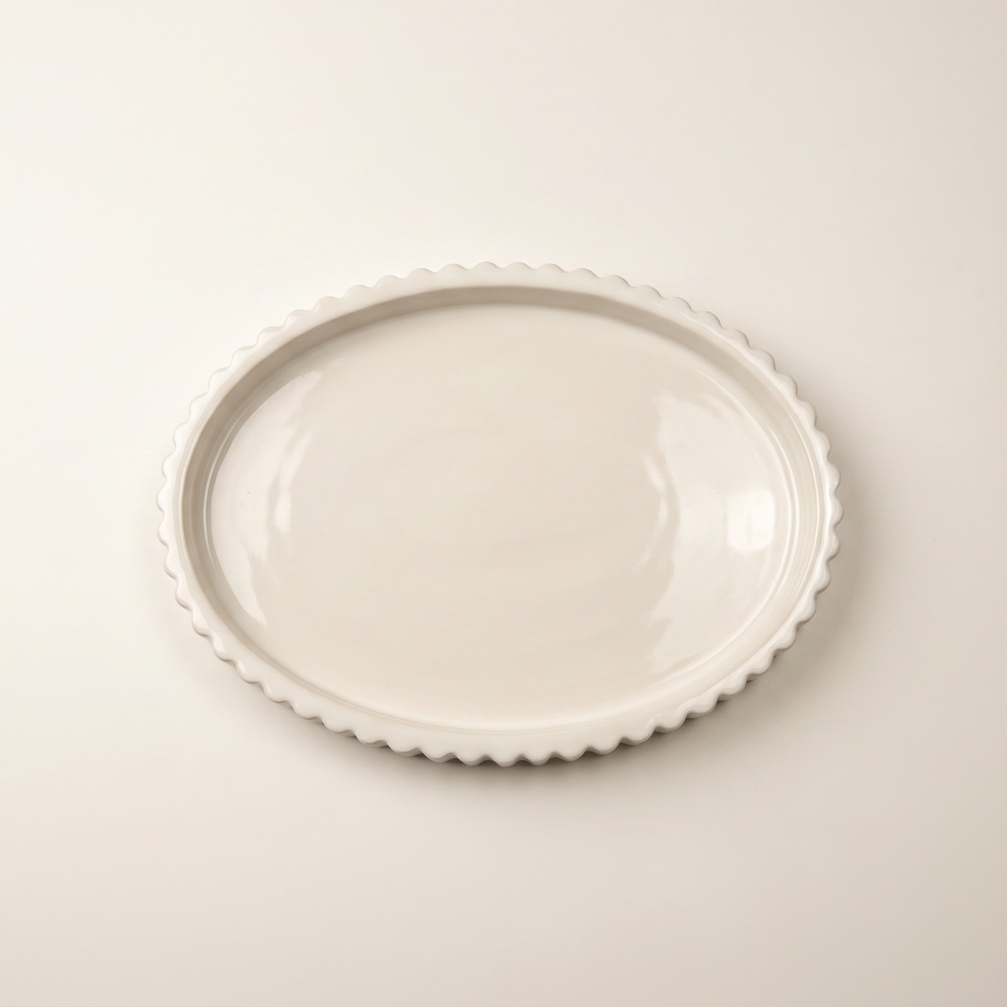 Scalloped Oval Tray | Decorative Trays | SUNSUM-X450 | top down overhead view | Sunsum®