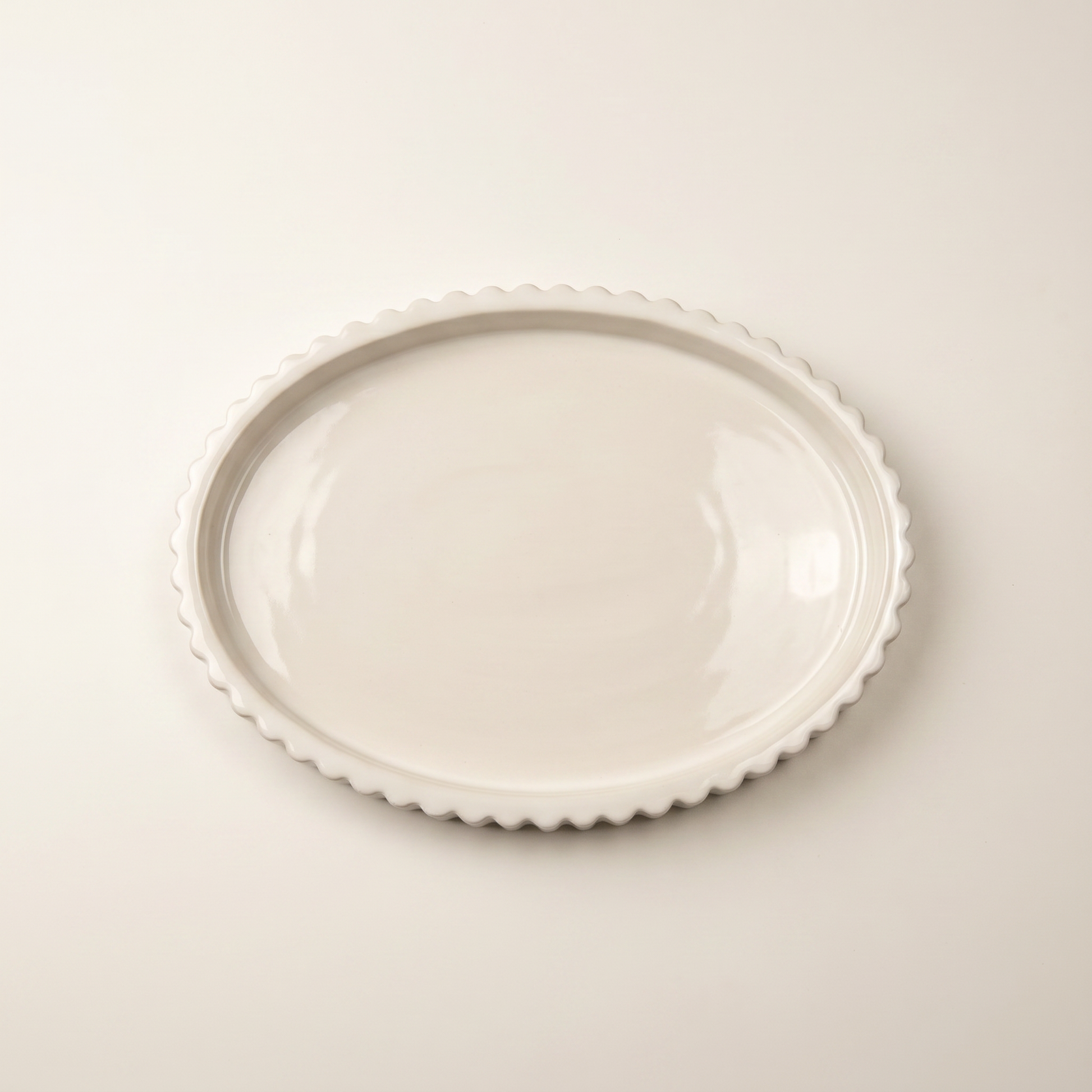 Scalloped Oval Tray | Decorative Trays | SUNSUM-X450 | top down overhead view | Sunsum®