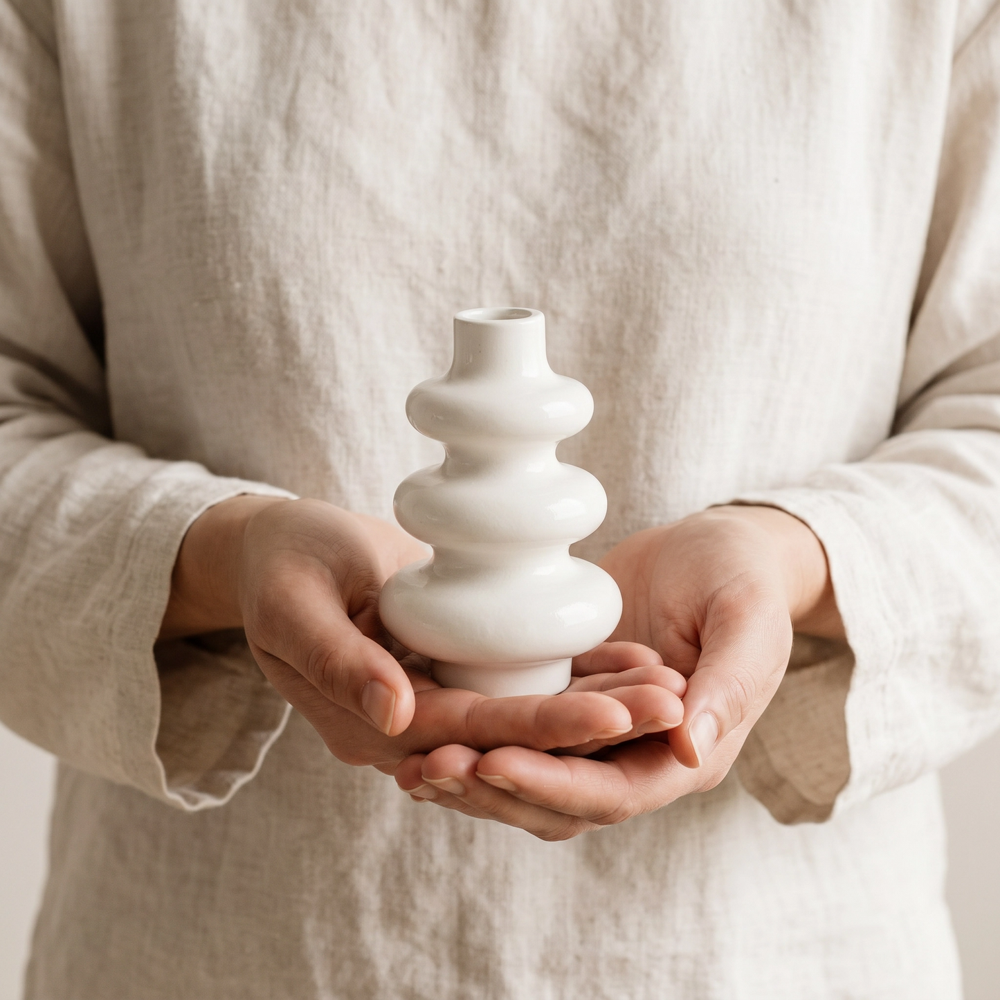 Stacked Bubble 3-Tier Vase | Hand Scale Reference | Sunsum®