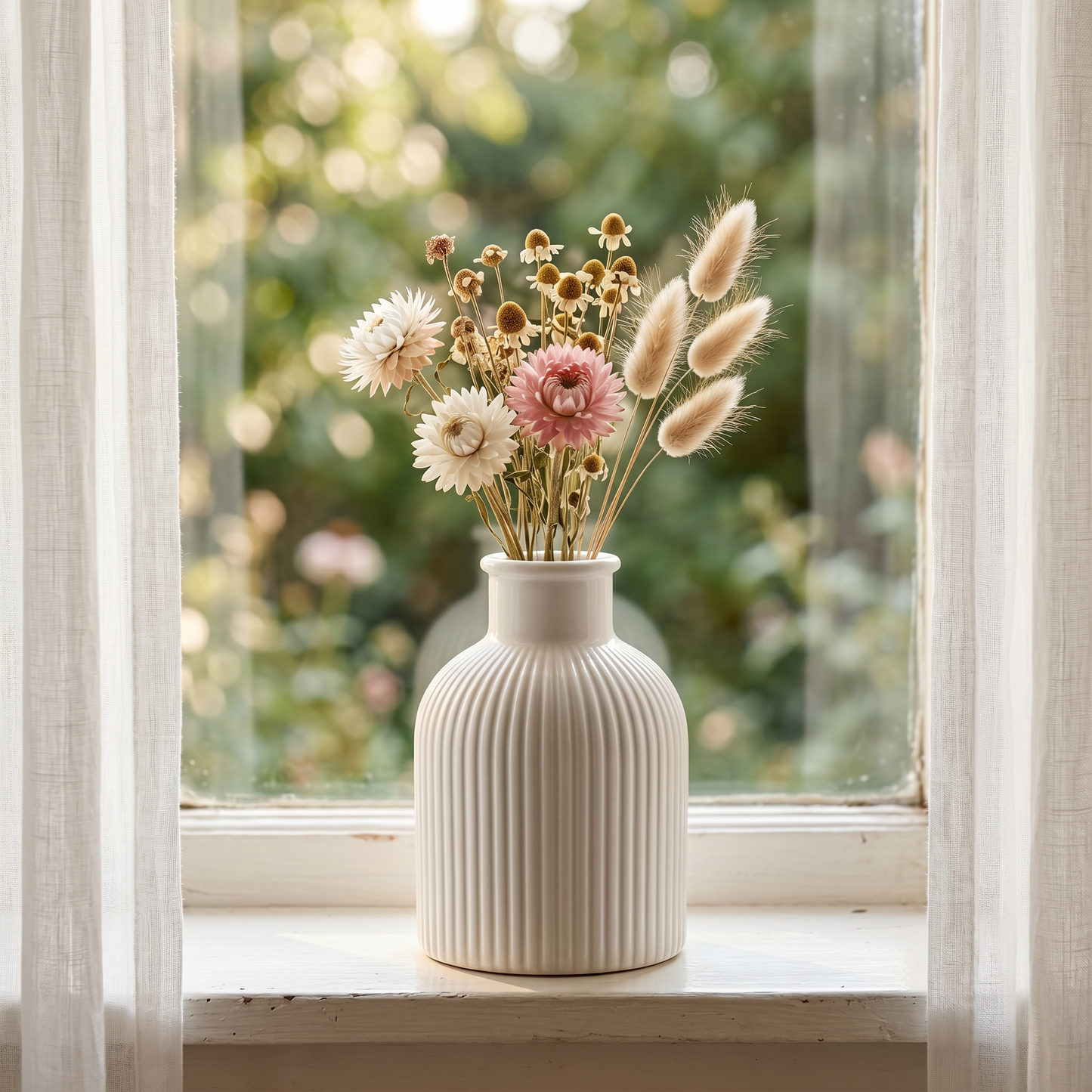 Ribbed Bottle Vase | Dried Flowers, Window Styling | Sunsum®