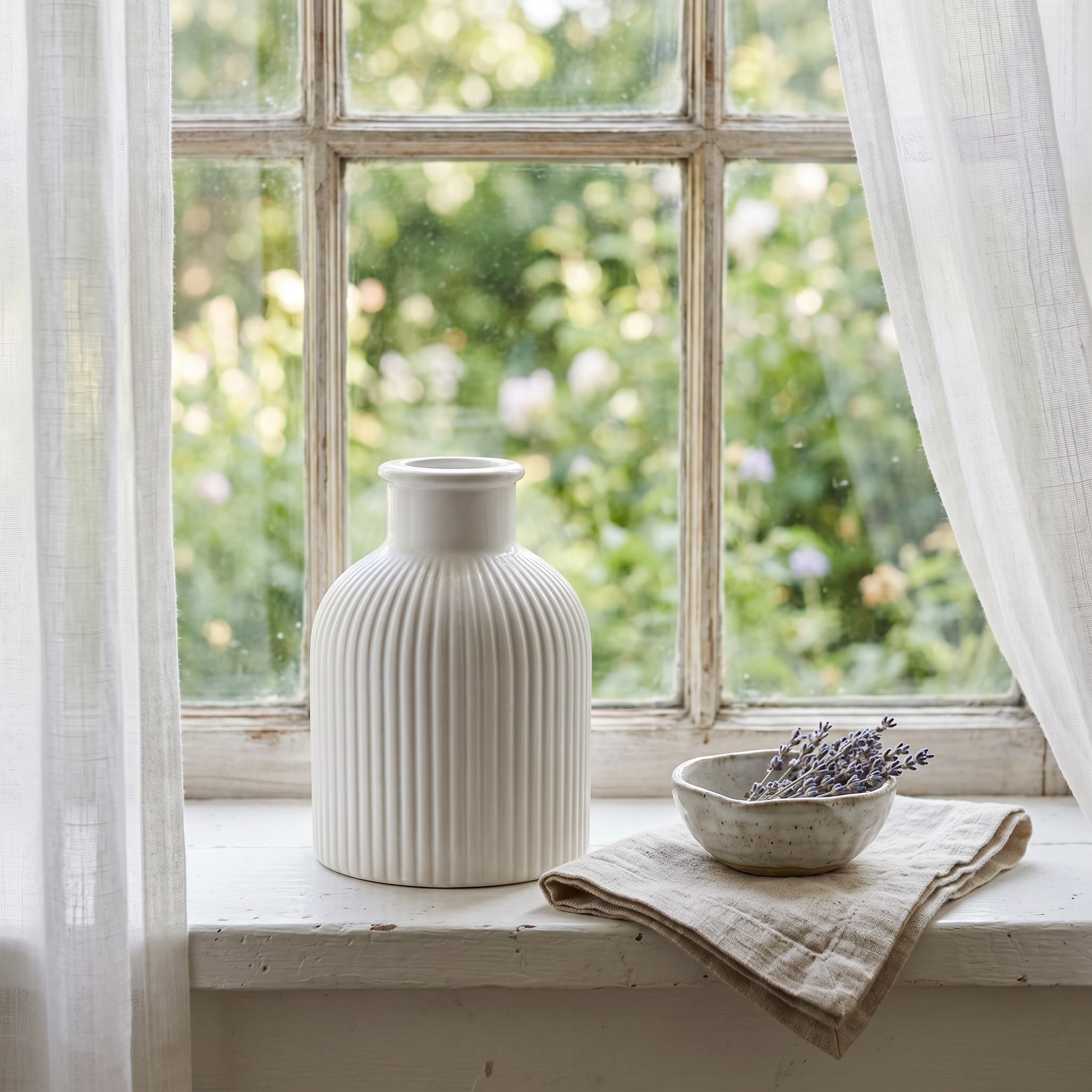 Ribbed Bottle Vase | Sunlit Windowsill Styling | Sunsum®