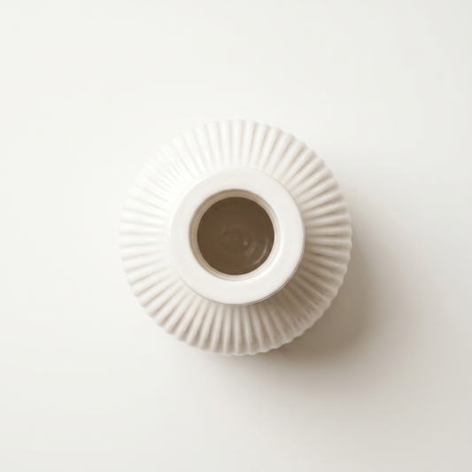 Ribbed Bottle Vase | Top Rim & Neck Detail | Sunsum®