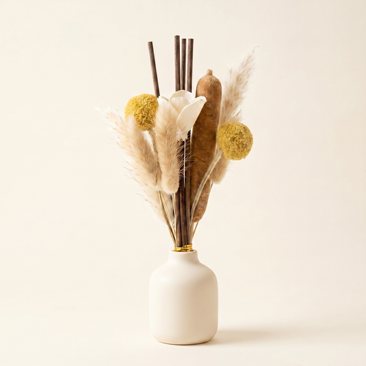 Wetlands Reed Diffuser Sticks | Cattails, Pampas & Craspedia Bundle | Sunsum®