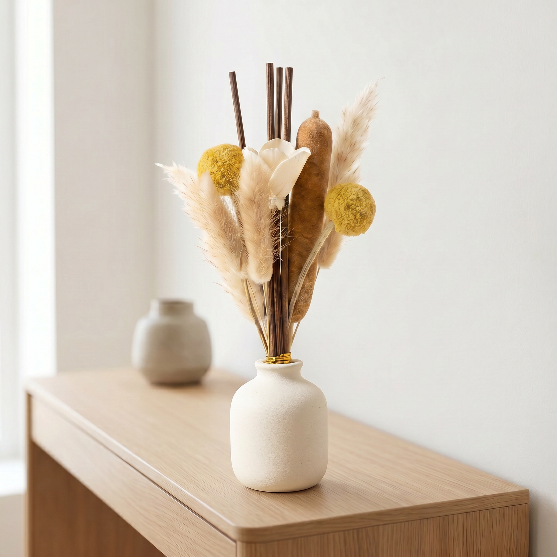 Wetlands Reed Diffuser Sticks | Rattan Wood Flower Detail | Sunsum®