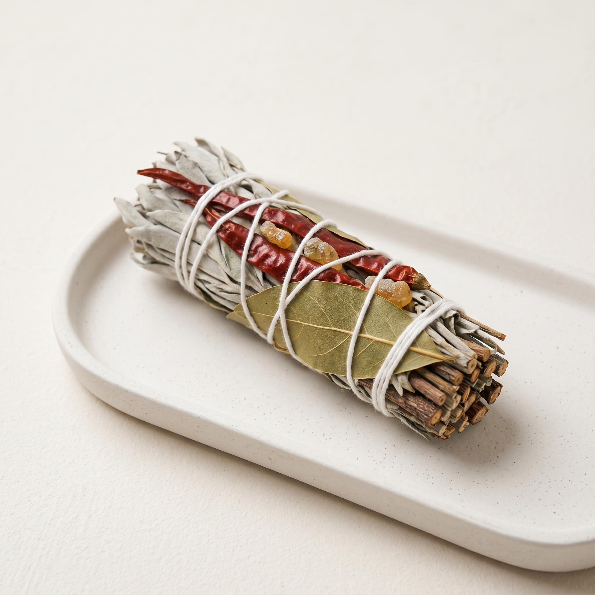 White Sage & Copal Smudge Stick | Red Chili & Bay Leaves | Studio Hero | Sunsum®