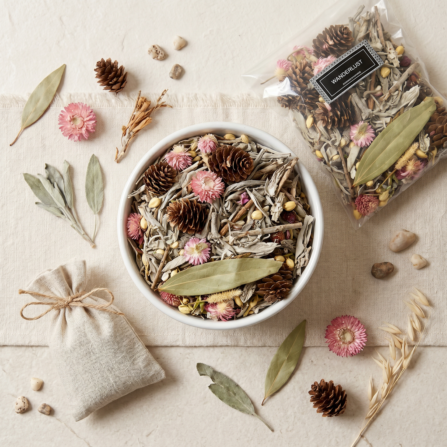 Wildflower & Sage Scented Potpourri 2oz | Intentional Living Home Display | Sunsum®