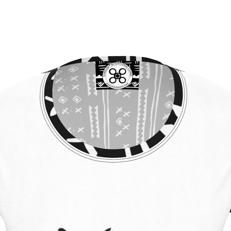 Duality Gear, Love Me, Black & White Mudcloth, Ladies Jersey T-Shirt Sunsum®