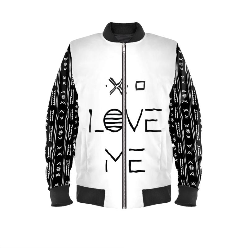 Duality Gear, Love Me, Black & White Mudcloth, Men's Bomber Jacket Sunsum®