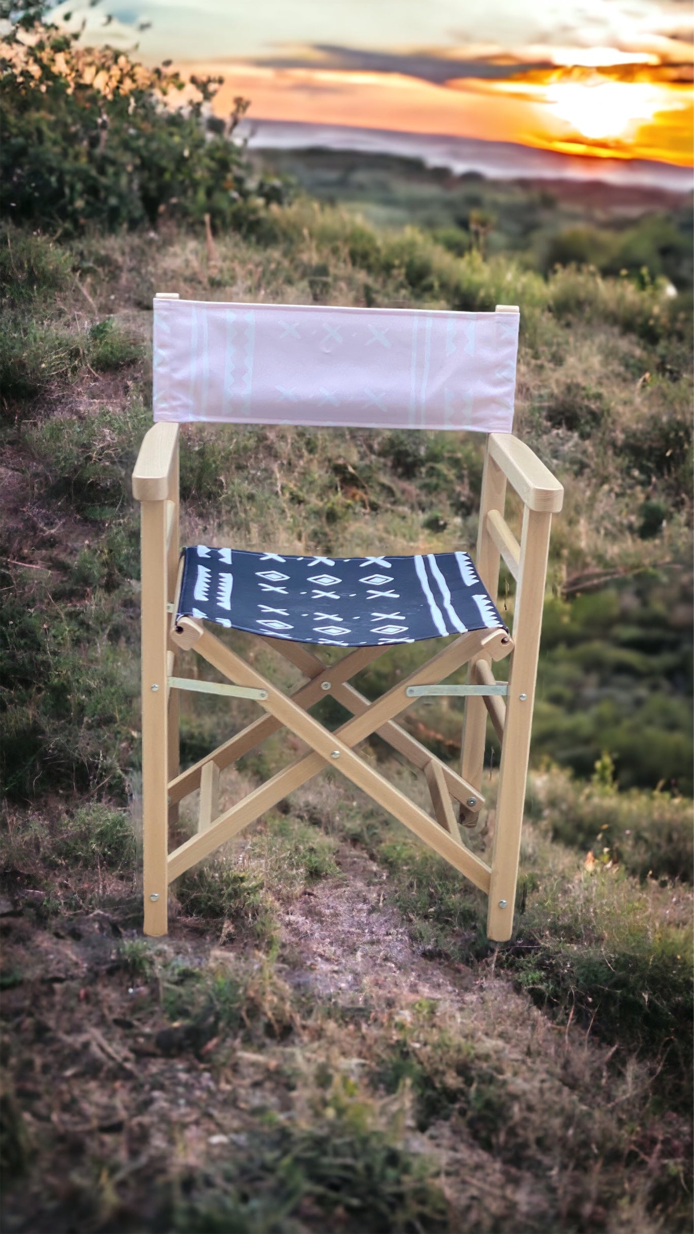 Duality Home, Pink & Black Mudcloth, Outdoor, Director's Chair