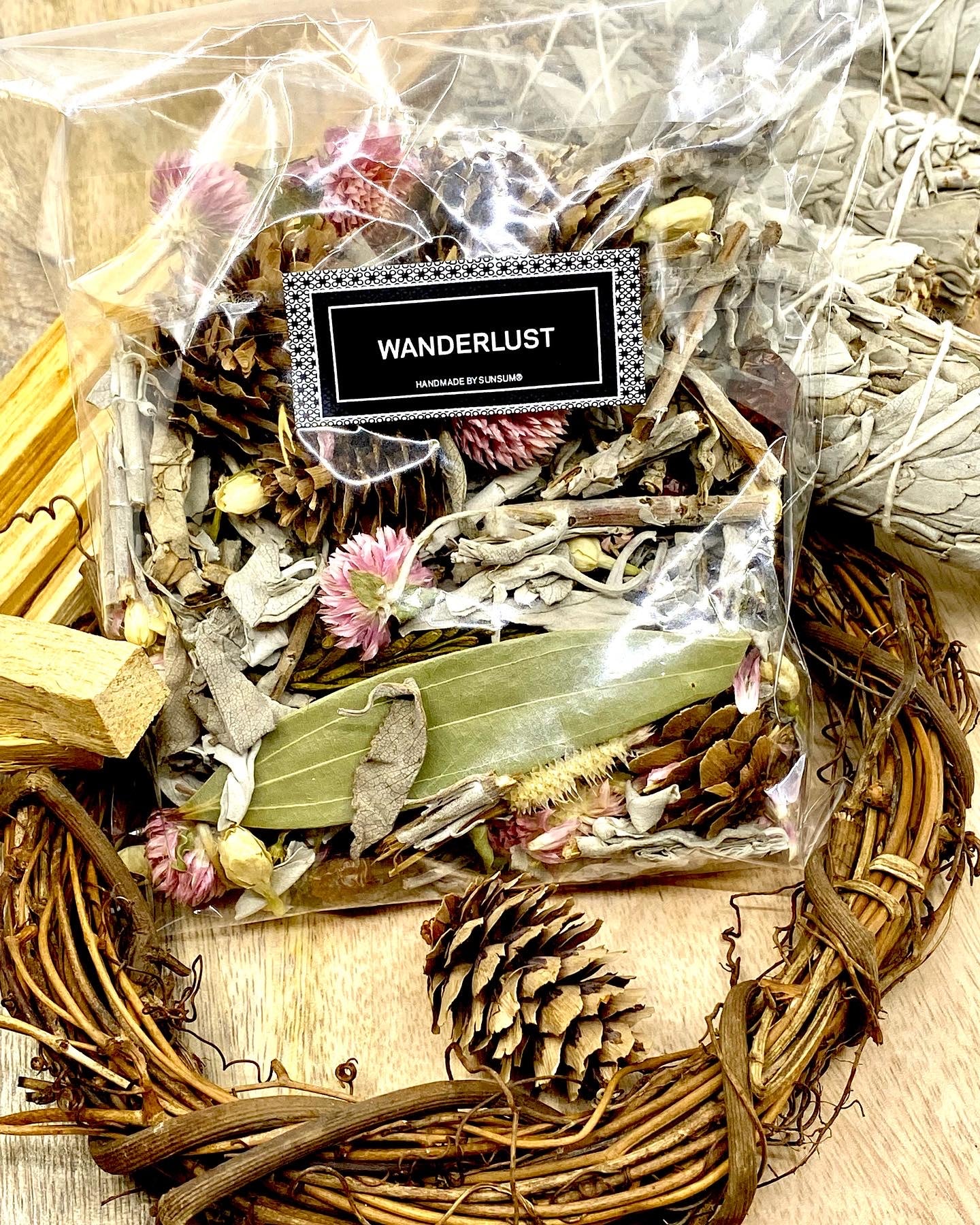 Wanderlust, Wildflower & Sage, Naturally Scented, Loose Dried Flowers, Flower Confetti, Potpourri, 2 oz Sunsum®