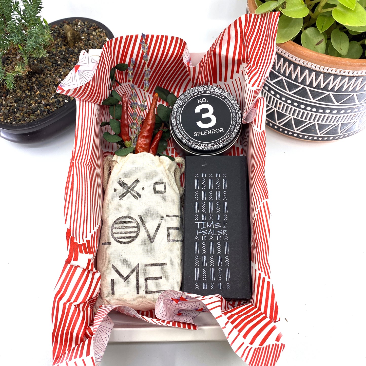 Words of Affirmation, Love Me, Dried Flower Bouquet & Self-Care, Gift Set Sunsum®