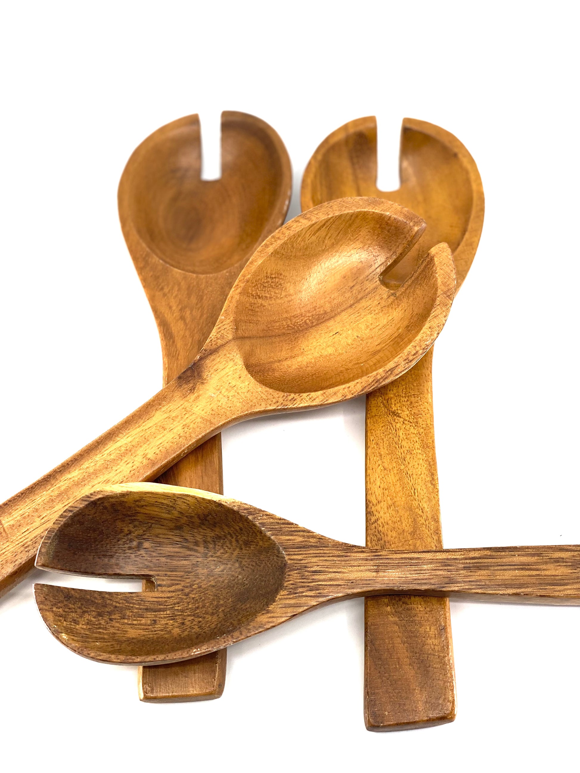 Vintage, MonkeyPod, Hand Carved, Serving Utensils, Wooden Spoons & Forks Sunsum®